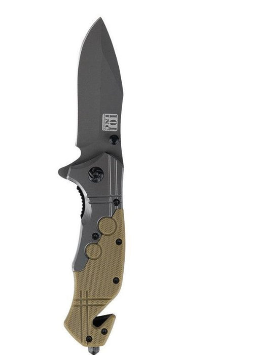 Commander Rescue 101 INC Knife, Black/Tan
