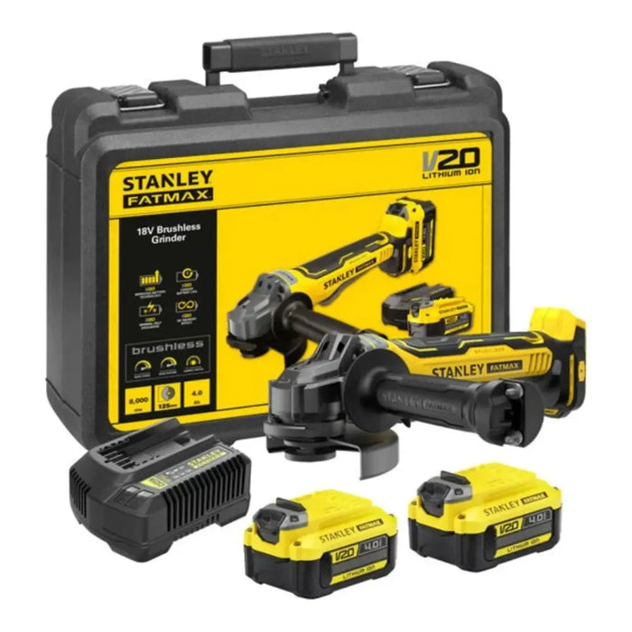 125 mm cordless angle grinder 2x4.0Ah SFMCG700M2K STANLEY - Angle grindersNAK-SKA<<<Cordless
