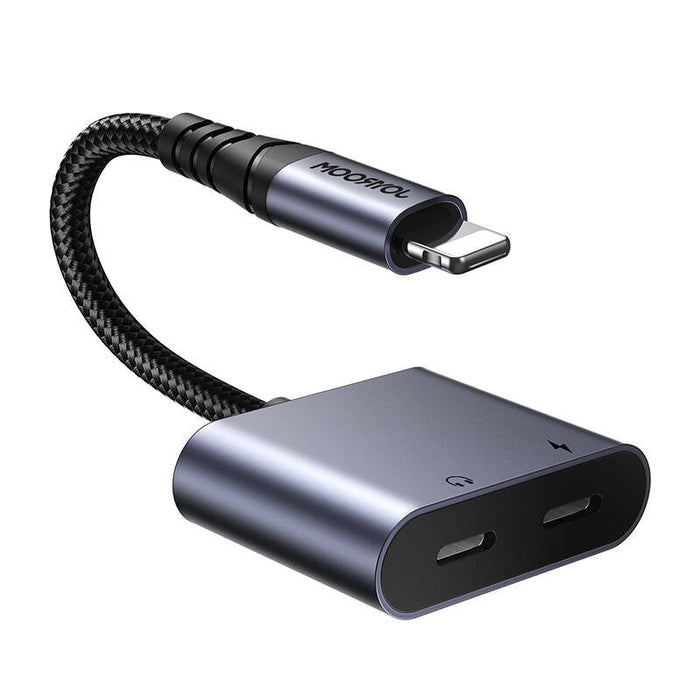 2-in-1 Audio adapter Joyroom SY-L02 Lightning to Double Lightning (black) - Audio adapters<<<GSM