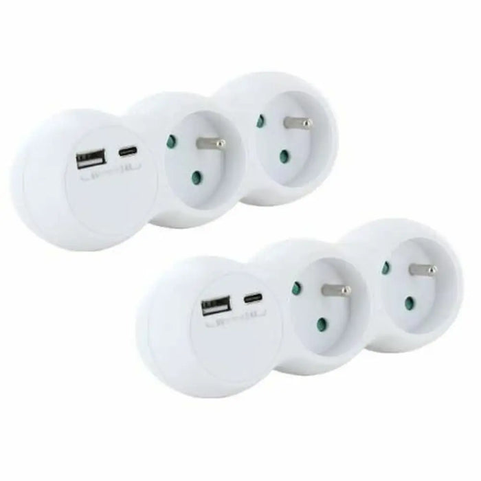 2-socket plugboard with power switch Chacon 47002 3680 W - Електроника Периферни и резервни части<<<Компютри|