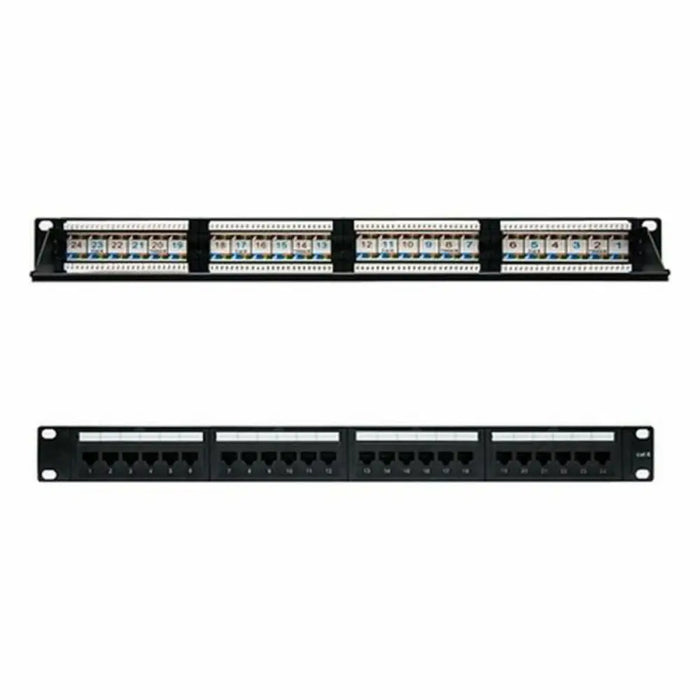 24-port UTP Category 6 Patch Panel NANOCABLE 10.21.3124 19’’ RJ45 Black - Комуникационни Шкафове<<<Компютър Мрежи и
