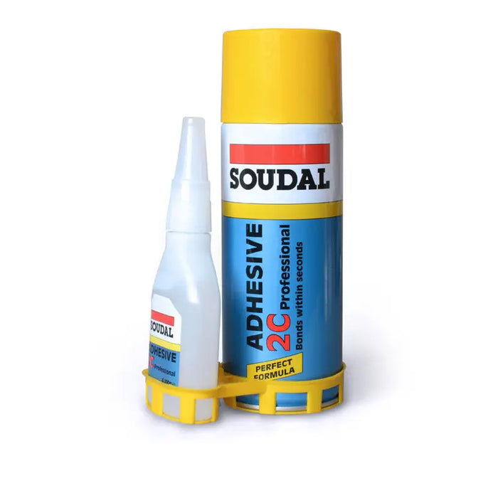 2K CYANOACRYLATE ADHESIVE + SPRAY 100/400 ML SOUDAL - Лепила<<<Лепила и ленти<<<Бои и