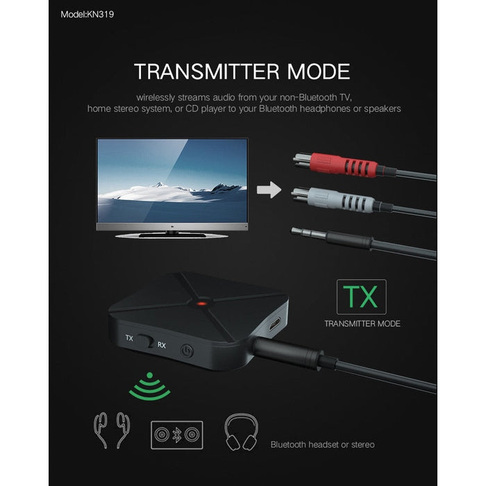 2in1 Bluetooth Transmitter and Receiver for TV, computer or car