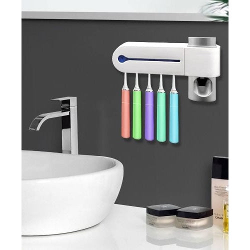 2 in 1 household bathroom set - UV sterilizer toothbrush and dispenser for toothpaste