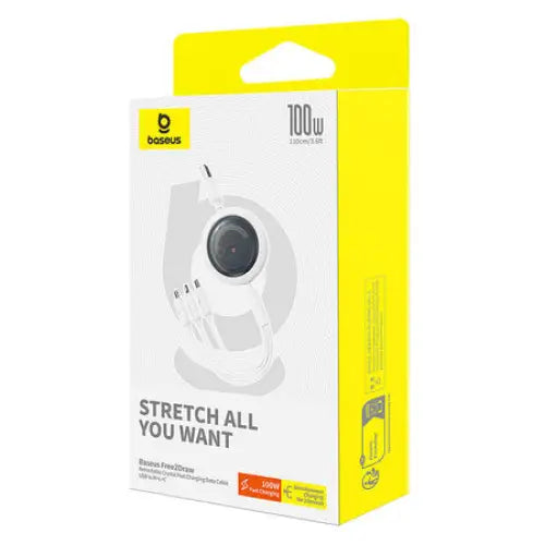 3-in-1 Baseus Free2Draw USB to M + L + C 100W cable 1.1 m (white) - Combo Cables<<<USB cables<<<GSM