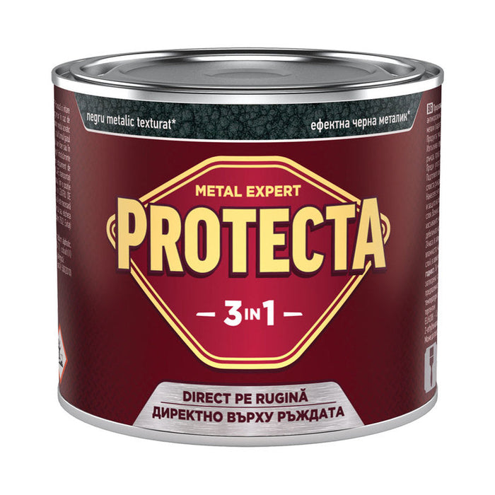 3 IN 1 ENAMEL POLISH 500 ML COLOR BLACK METALLIC PROTECTA - Алкидни и водоразтворими<<<Бои за метал и дърво<<<Бои и