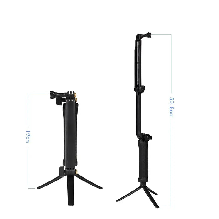 3 in 1 Monopod Tripod with Selfie Stick for GoPro - Black - Photo accessories<<<HurtelXML