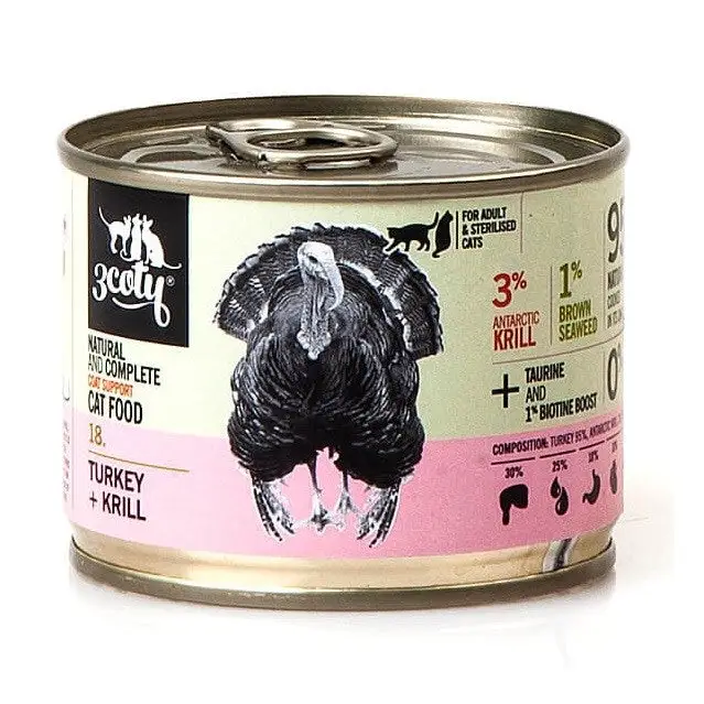 3COTY 18. Turkey with krill Coat support - wet cat food - 180g - Wet foodDLK-KAM<<<For the catDLK<<<ActionPL