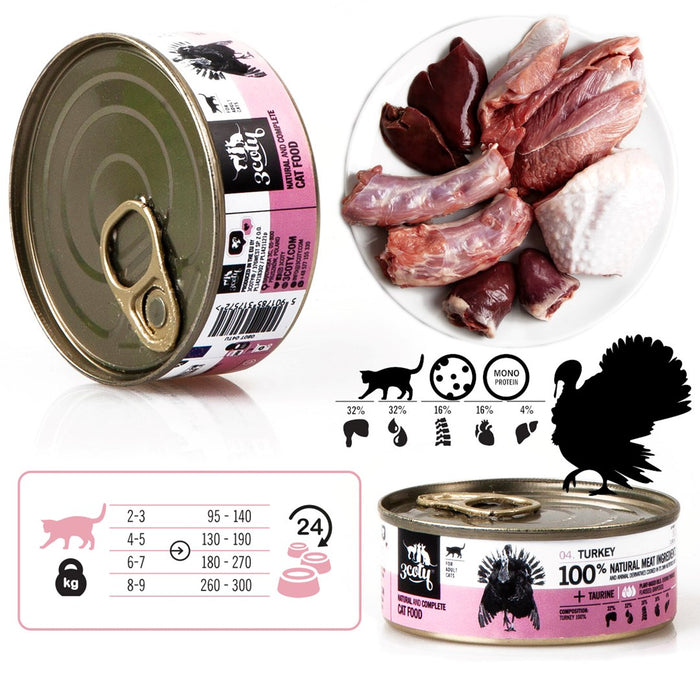 3COTY Turkey - wet cat food - 80g