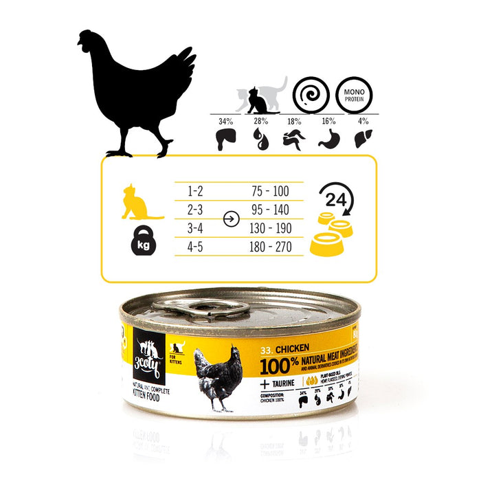 3COTY Chicken For kittens - wet cat food - 80g