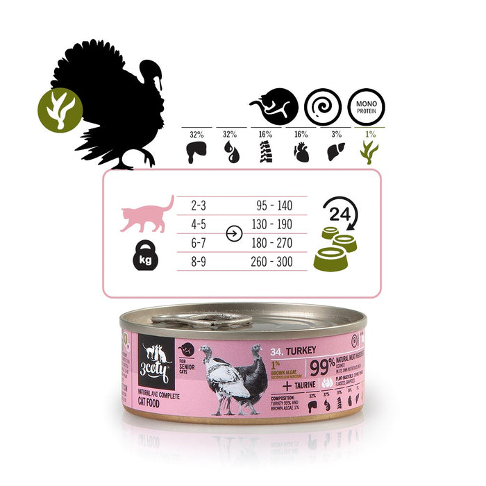 3COTY Turkey Senior - wet cat food - 80g