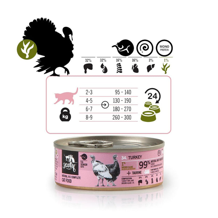 Cat food 3COTY Turkey 80 g