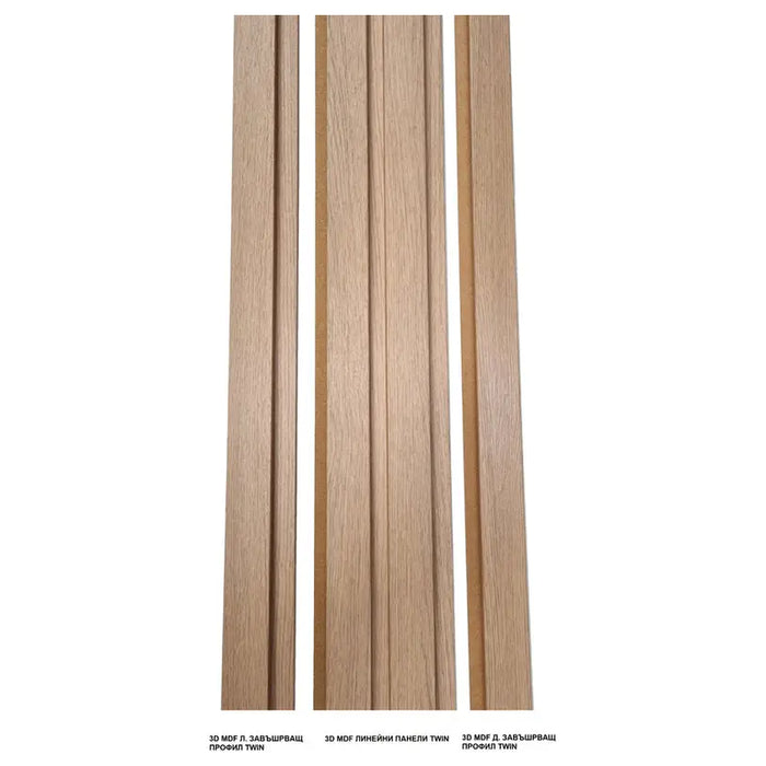 3D MDF RIGHT END PROFILE MEBELISTIKA TWIN 2.8 M - Аксесоари за стенни панели<<<Стенни и таванни панели<<<Подови и