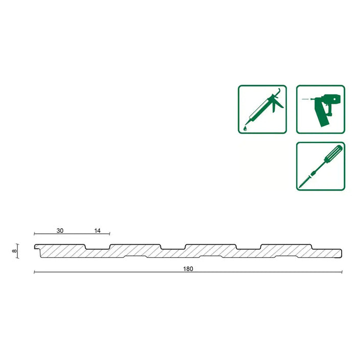 3D MDF WALL PANELS NEUHOFER SMOKE OAK 267X18X0.8 CM - Стенни панели<<<Стенни и таванни панели<<<Подови и стенни