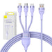 3in1 USB cable Baseus Flash II Series USB-C + micro USB + Lightning 66W 1.2m (Purple) - Combo Cables<<<USB cables<<<GSM