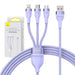 3in1 USB cable Baseus Flash II Series USB-C + micro USB + Lightning 66W 1.2m (Purple) - Combo Cables<<<USB cables<<<GSM