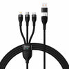 3in1 USB cable Baseus Flash Series 2 USB-C + micro USB + Lightning 100W 1.2m (black) - Combo Cables<<<USB cables<<<GSM