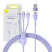 3in1 USB cable Baseus Flash Series 2 USB-C + micro USB + Lightning 100W 1.2m (purple) - Combo Cables<<<USB cables<<<GSM
