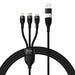 3in1 USB cable Baseus Flash Series 2 USB-C + micro USB + Lightning 100W 1.2m (black) - Combo Cables<<<USB cables<<<GSM