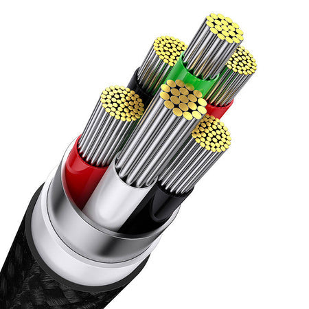 3in1 USB cable Baseus Flash Series USB-C + micro USB + Lightning 100W 1.2m (black) - Combo Cables<<<USB cables<<<GSM