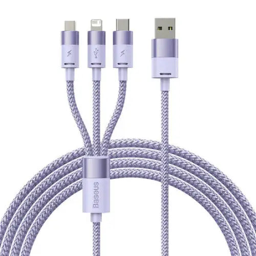 3in1 USB cable Baseus StarSpeed Series USB-C + Micro + Lightning 3,5A 1.2m (Purple) - Combo Cables<<<USB cables<<<GSM