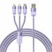 3in1 USB cable Baseus StarSpeed Series USB-C + Micro + Lightning 3,5A 1.2m (Purple) - Combo Cables<<<USB cables<<<GSM