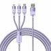 3in1 USB cable Baseus StarSpeed Series USB-C + Micro + Lightning 3,5A 1.2m (Purple) - Combo Cables<<<USB cables<<<GSM