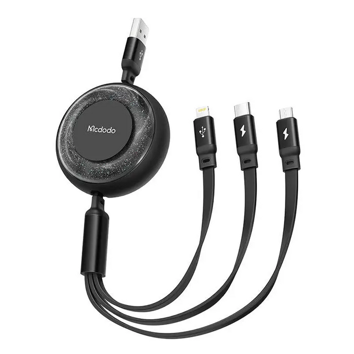 3in1 USB to USB-C / Lightning / Micro USB Cable Mcdodo CA-3570 1.2m (Black) - Combo Cables<<<USB cables<<<GSM
