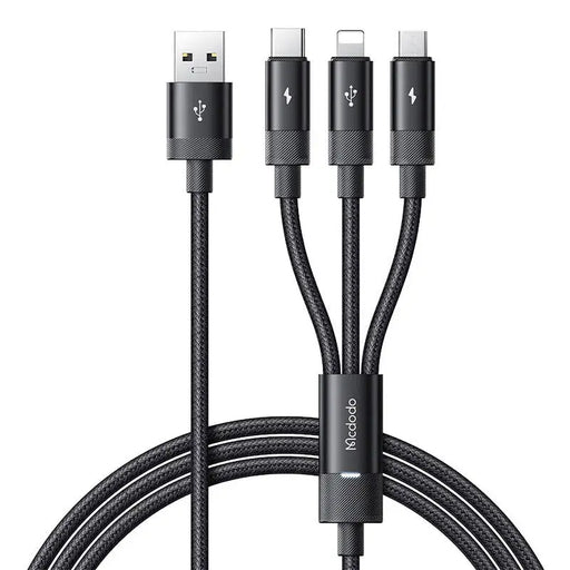 3in1 USB to USB-C / Lightning / Micro USB Cable Mcdodo CA-5790 3.5A 1.2m (black) - Combo Cables<<<USB cables<<<GSM