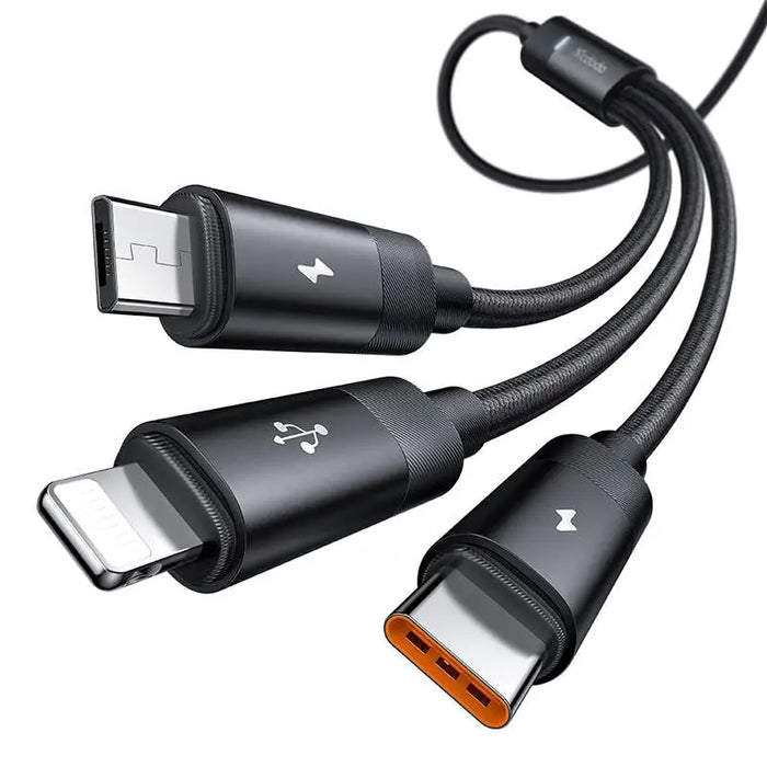 3in1 USB to USB-C / Lightning / Micro USB Cable Mcdodo CA-5790 3.5A 1.2m (black) - Combo Cables<<<USB cables<<<GSM