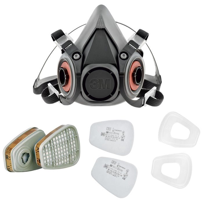 HALF MASK - SET WITH FILTERS, SIZE L 3M 6312