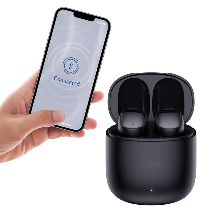 3mk FlowBuds wireless in-ear Bluetooth headphones - black - Cell phone tempered glass<<<HurtelXML