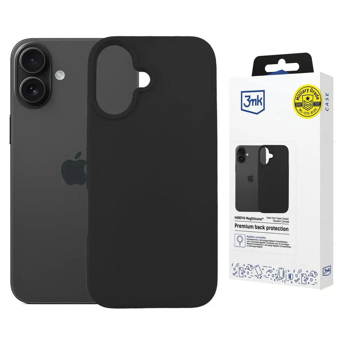 3mk Hardy MagSilicone Case for Apple iPhone 16 Plus - Black - *Kategoria tymczasowa<<<HurtelXML