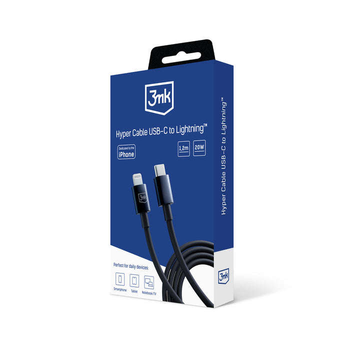 3mk Hyper Cable USB-C / Lightning 20W 1.2m - black - *Kategoria tymczasowa<<<HurtelXML