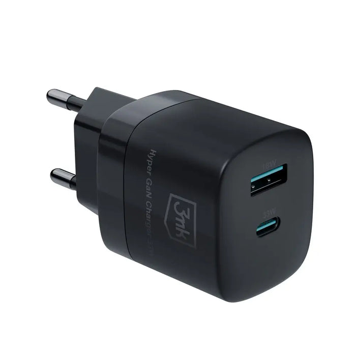 3mk Hyper Charger GaN 33W USB-C USB-A wall charger - black - *Kategoria tymczasowa<<<HurtelXML
