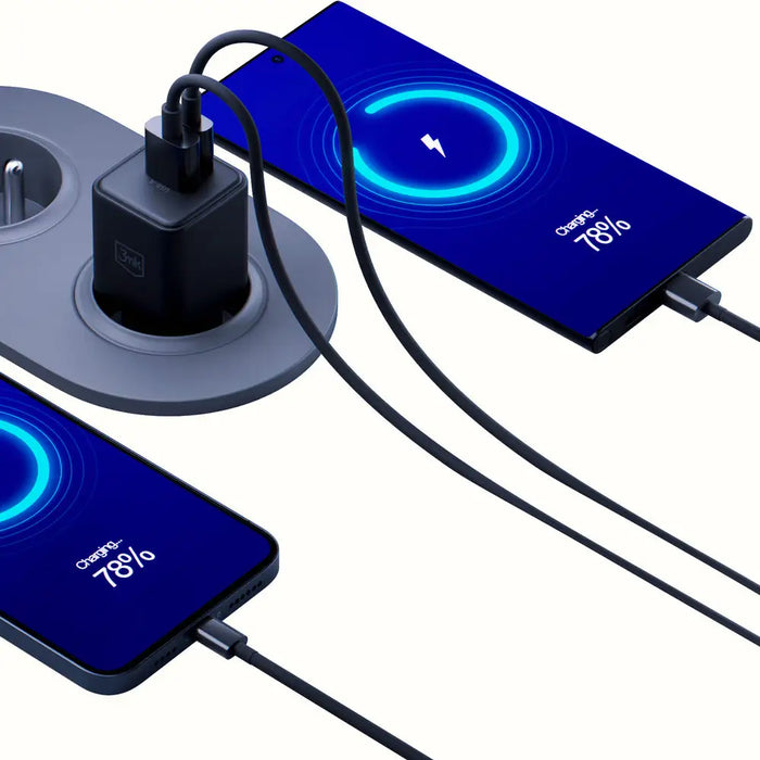 3mk Hyper GaN Charger 20W QC4+ PD PPS USB-C USB-A Wall Charger - Black - *Kategoria tymczasowa<<<HurtelXML