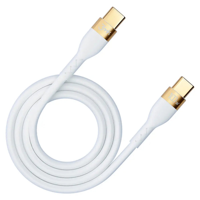3mk Hyper Silicone Cable USB-C / USB-C 100W 2m - white - *Kategoria tymczasowa<<<HurtelXML