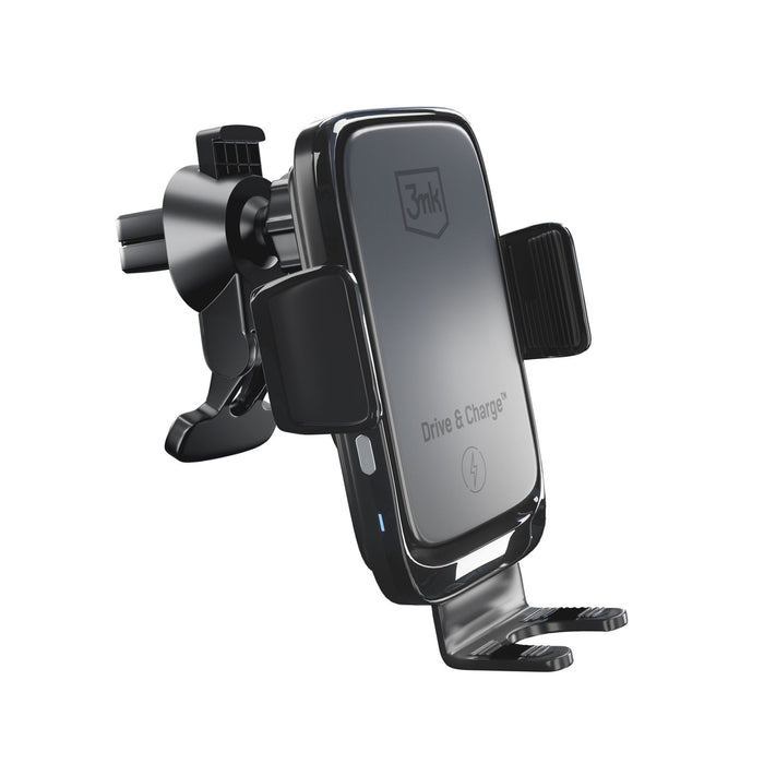 3mk Drive &amp; Charge car phone holder for grille/window/cockpit with inductive charger - black