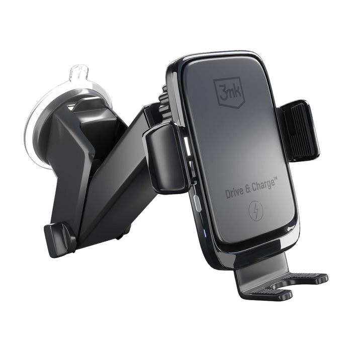 3mk Drive &amp; Charge car phone holder for grille/window/cockpit with inductive charger - black