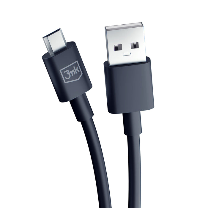 3mk Hyper Cable USB-A / micro USB 5V 2.4A 1.2m - black