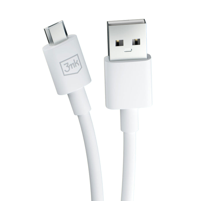 3mk Hyper Cable USB-A / micro USB 5V 2.4A 1.2m - white