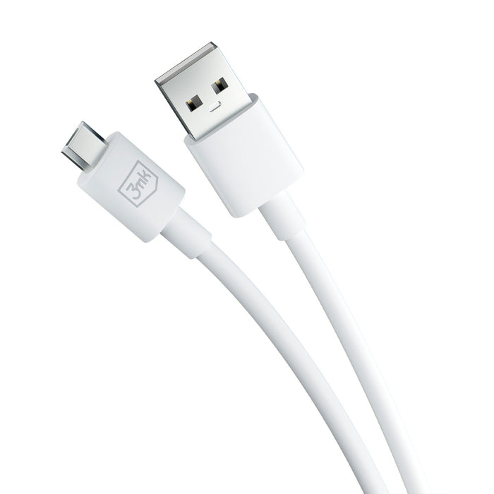 3mk Hyper Cable USB-A / micro USB 5V 2.4A 1.2m - white