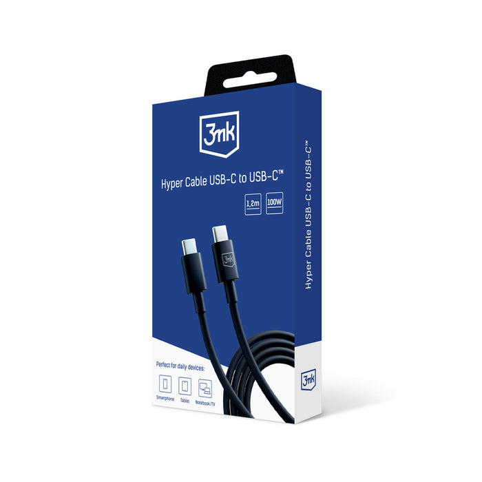 3mk Hyper Cable USB-C / USB-C 100W 1.2m - Black