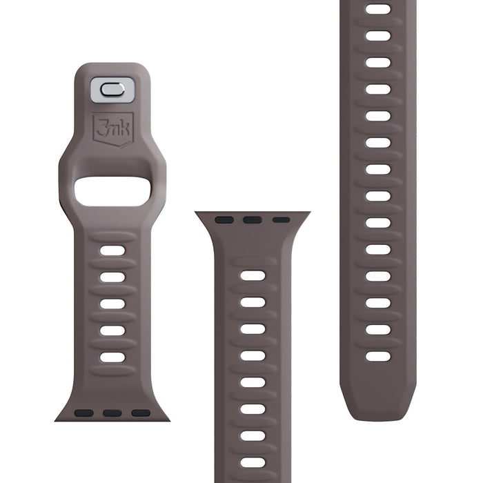 3mk Silicone Watch Strap for Apple Watch 42 / 44 / 45 / 49 mm - brown