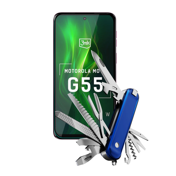 Tempered glass 3mk HardGlass Max Lite Black for Motorola Moto G55 5G