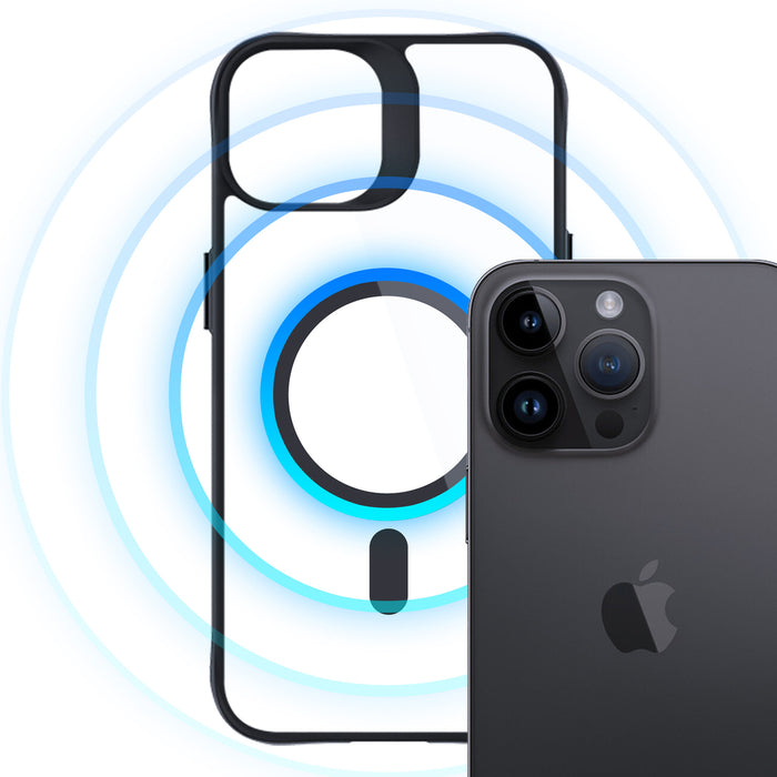 3mk Satin Armor MagCase with MagSafe for iPhone 14 Pro - Clear with Black Frame