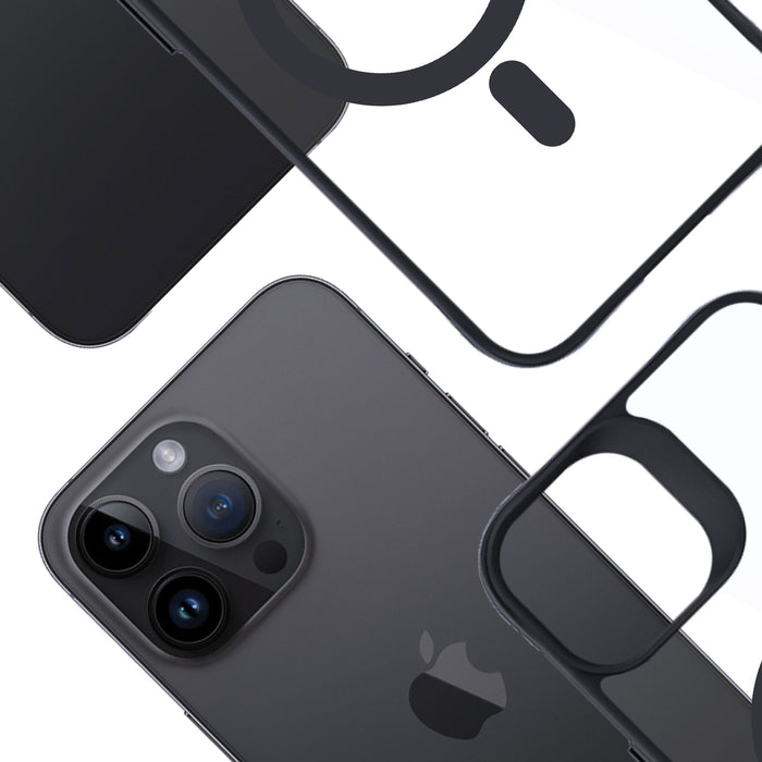 3mk Satin Armor MagCase with MagSafe for iPhone 14 Pro - Clear with Black Frame