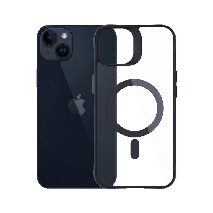 3mk Satin Armor MagCase with MagSafe for iPhone 14 Plus - Clear with Black Frame