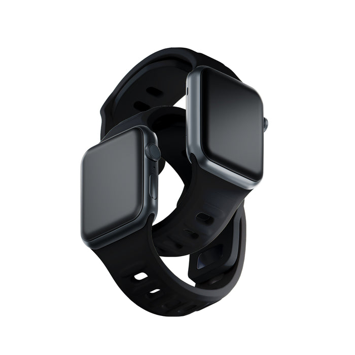 3mk Silicone Watch Strap for Apple Watch 42 / 44 / 45 / 49 mm - black