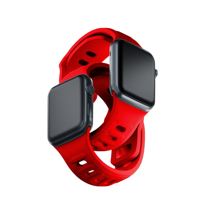 3mk Silicone Watch Strap for Apple Watch 42 / 44 / 45 / 49 mm - red